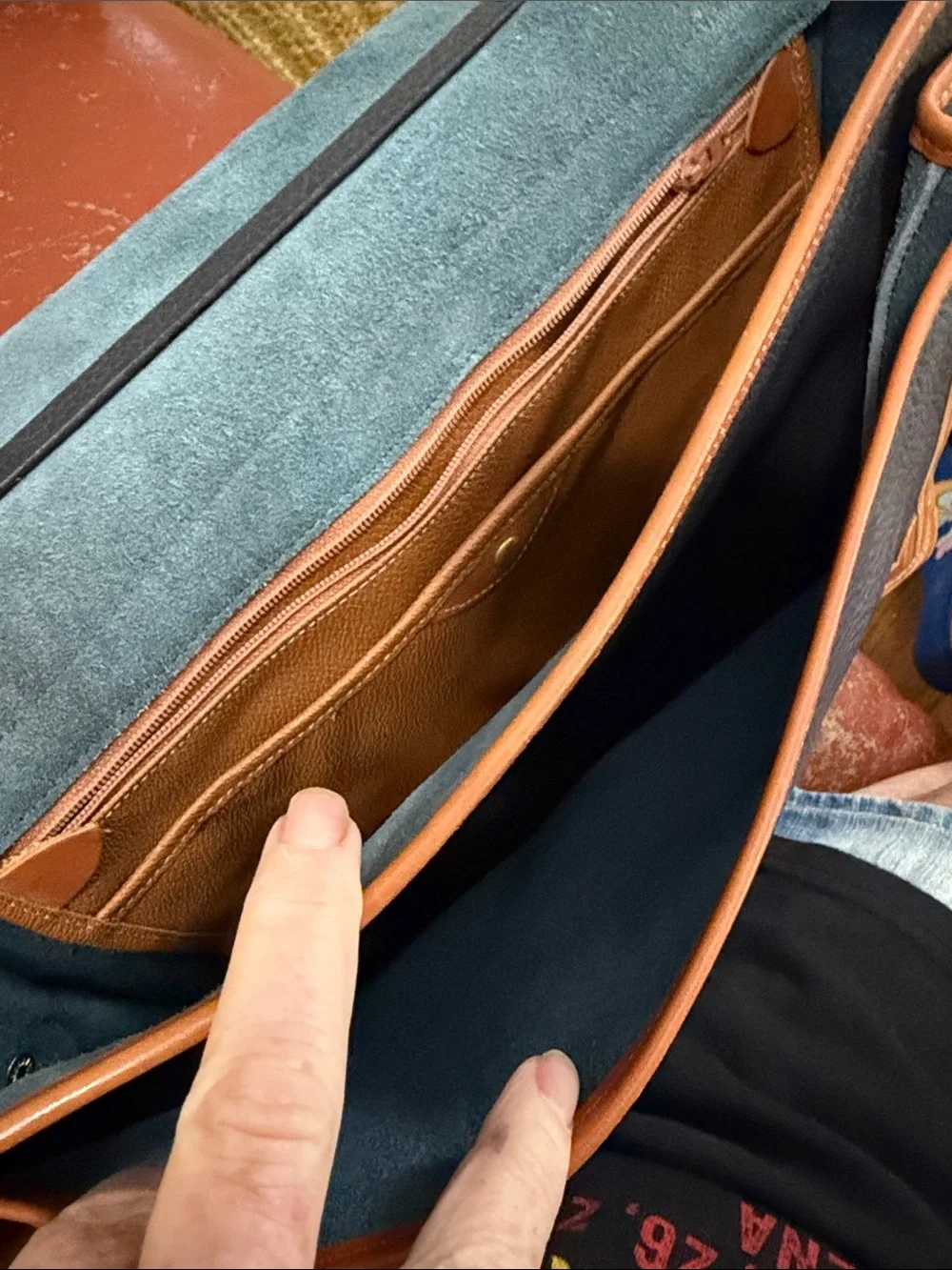 Dooney & Bourke Black and Tan Leather Briefcase Messenger